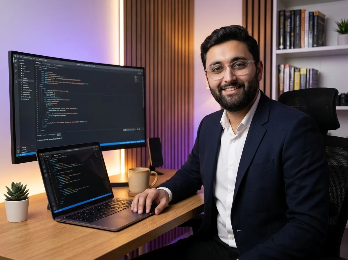 Muhammad Sohaib at his development workspace