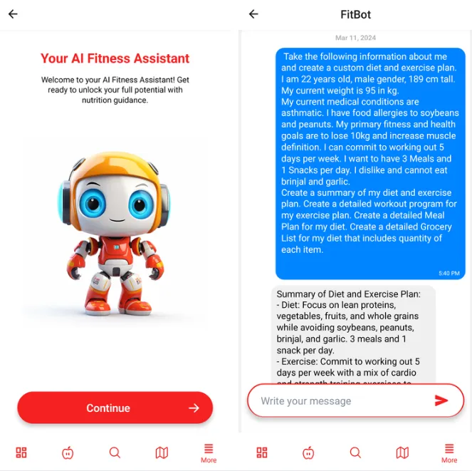 FitSync – AI-Powered Fitness & Nutrition Tracker — results screen