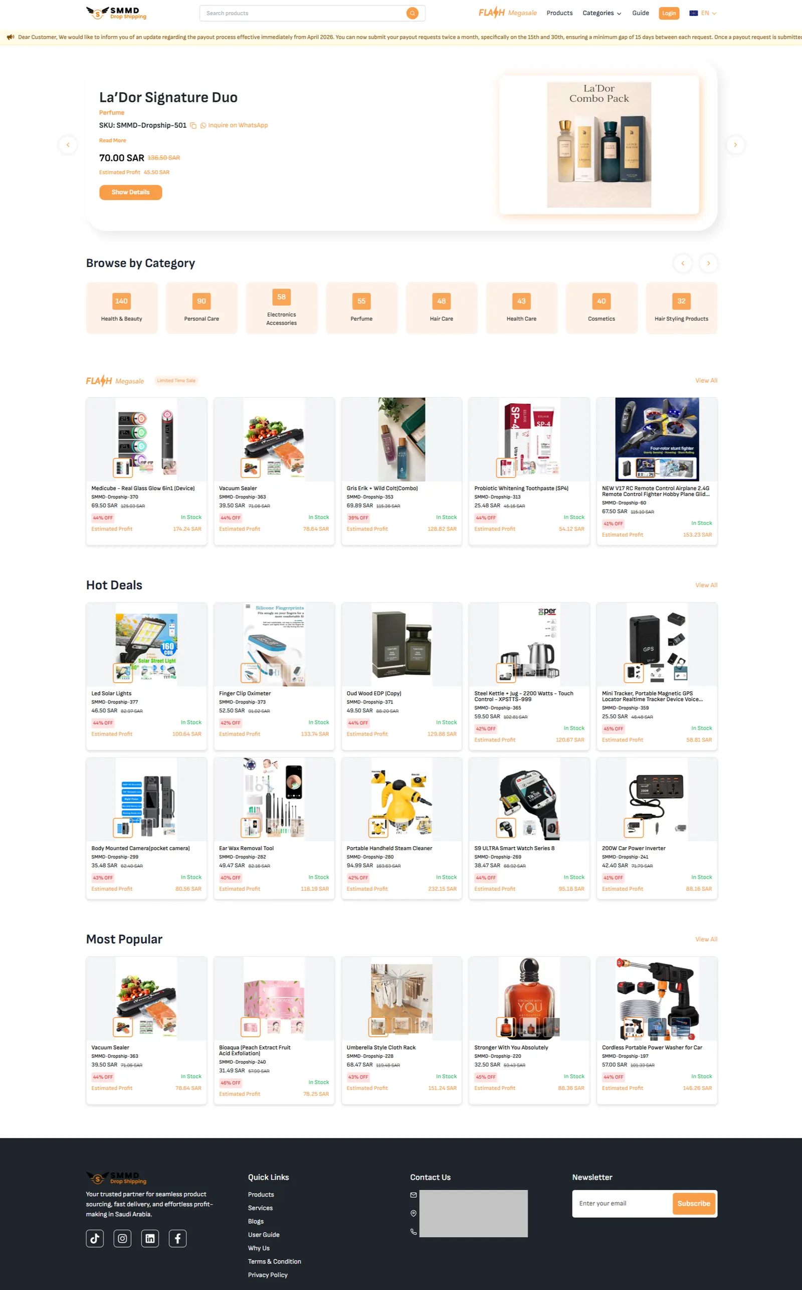 KSA Dropshipping Ops Platform — results screen